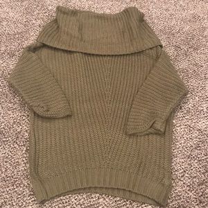 Umgee foldover cowl sweater hunter green S
